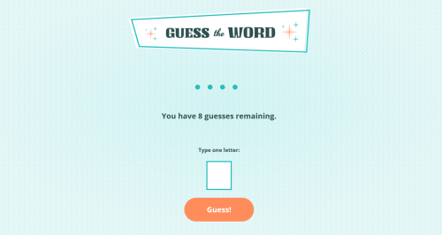 Guess the Word Game homepage